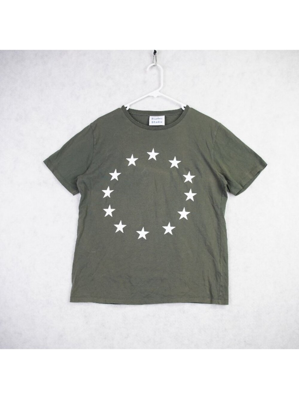 Études Studio Mens Wonder Europa Cotton T-Shirt Sz M Green Circle Star Graphic